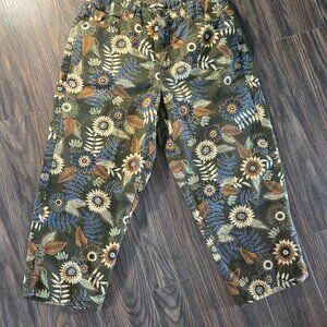EMMA JAMES/LIZ CLAIBORNE Boho Style Floral Brushed Cotton Capri Pants NWOT/6